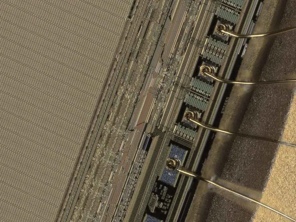 image of bond wires up-close during PEM qualification